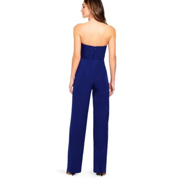 Aidan Mattox Women's Blue Strapless Crepe Jumpsuit - Picture 2 of 9